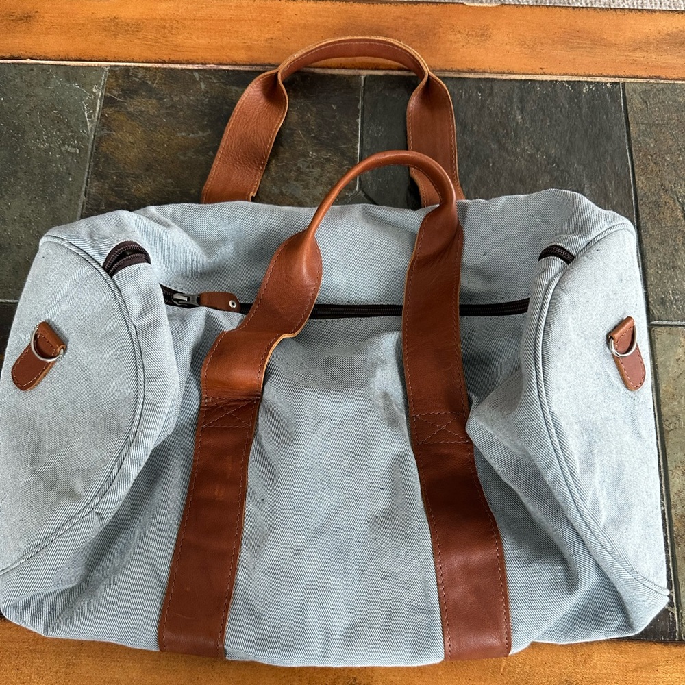 Nena and Co upcycled denim duffle
